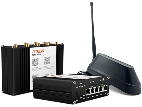 SELFSAT MWR 6550 5G Cat 19 WiFi 6 WLAN-router upp till 3,4 Gbps inkl. haj 5G-antenn svart