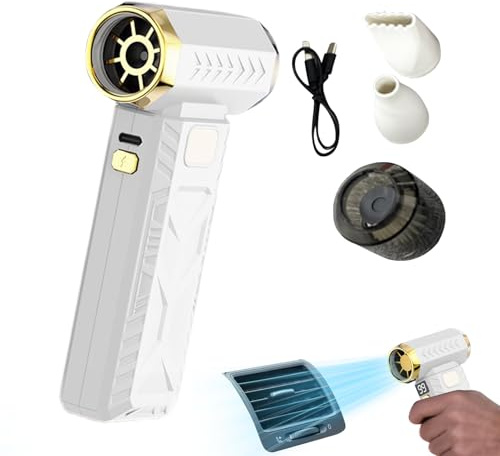 Dammpåse - 18 x 5,5 x 16 cm elektrisk luftduster, bärbar luftblåsare, 3-i-set justerbar trådlös fläkt, USB-uppladdningsbara turbinblåsare för inomhuselektronik