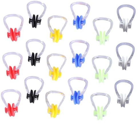 BIUDECO Clip Nasali Impermeabili per Nuoto in Silicone Set da 20 Pezzi Colorati Protezione Naso Antiscivolo per Piscina Accessori Essenziali per Nuotatori Professionisti e Principianti