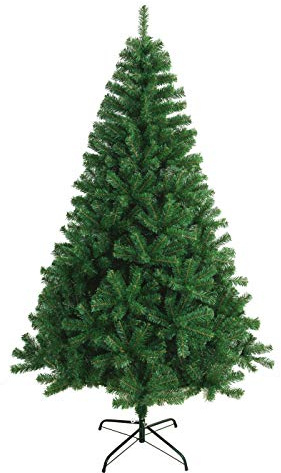 SOLAGUA NAVIDAD Albero di Natale artificiale extra riempito con foglie di ghirlanda, alberi da 150-300cm con supporto in metallo (Verde, 210cm 958Tips)