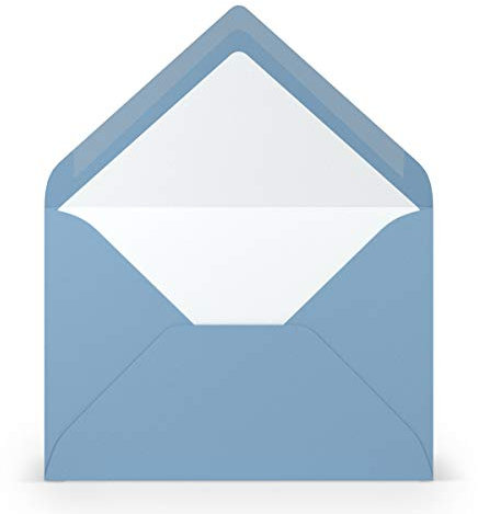 PAPERADO 25 Briefumschläge DIN B6 Dunkelblau gerippt Hell-Blau - 100 g/m² Kuvert Ohne Fenster 17,8 x 12,5 cm - Umschläge mit Nassklebung spitze Klappe