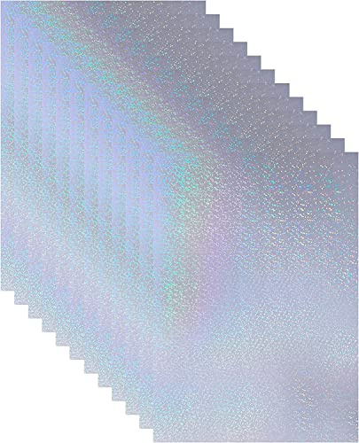 20 fogli A4 (210 x 297 mm), con glitter, carta adesiva olografica in vinile, trasparente, carta autoadesiva, rivestimento olografico