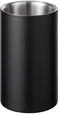 blomus -Easy- Flaschenkühler, Doppelwandig, Passend Für Alle Gängigen Weinflaschen, 12 cm, Farbe Moonbeam 64274, Schwarz