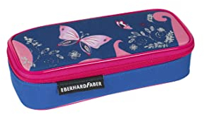 Eberhard Faber 577472 - Schlampermäppchen Schmetterling leer, Federmäppchen mit großem Hauptfach und Innentasche