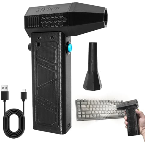 Compressed Air Cleaner for PC, 140000RPM Jet Dry Mini Blower with Stepless Speed Variation, Power Display, 4000mAh Battery, Electric Air Duster Blower for Keyboard/Car/Lego Cleaner