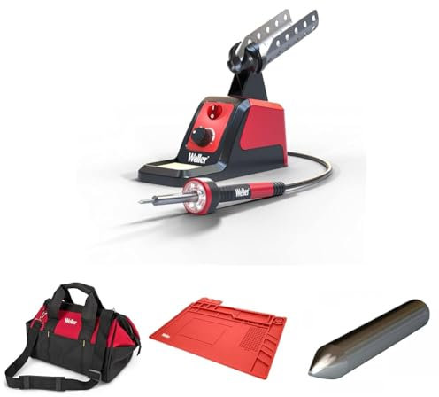 Weller 5 bis 30 Watt Variable Präzisions Lötstation mit Matte für Lötarbeiten und Ersatz Konuslötspitze 0,8 mm in Aufbewahrungskoffer