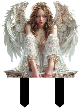 Wasserdichte Engelsdekoration, 2D-Engel-Ornament, Outdoor-Engelstatue, Hof-Engel-Dekoration, Weg-Engel-Pfähle, Engel-Gedenk-Ornament, eleganter Gartenengel, eleganter wasserdichter Engelhof