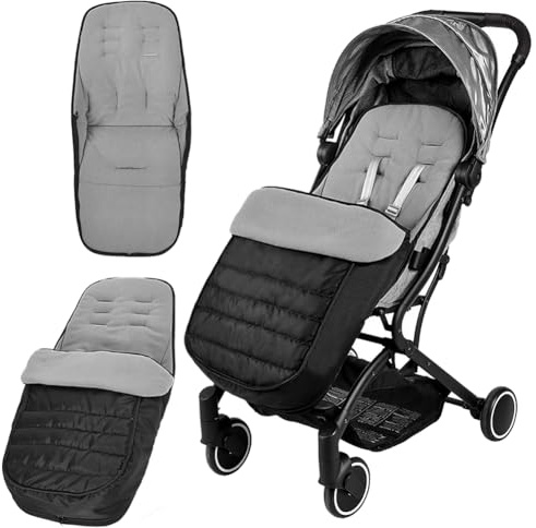 Coprigambe universale per passeggino, foderato in pile, impermeabile, antivento, 2 in 1, per bambini, invernale, caldo, comodo, con dita dei piedi rimovibili