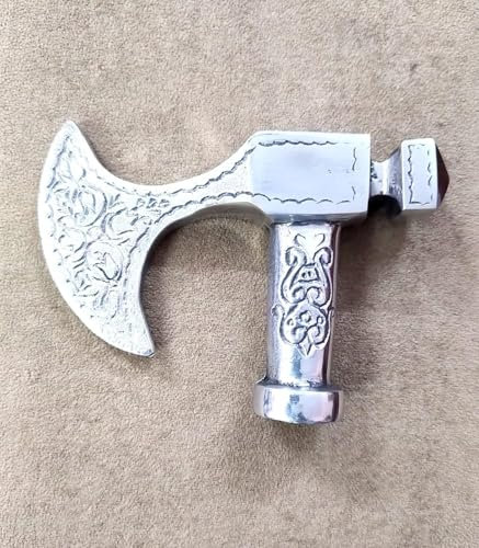 Manico decorativo per bastone da passeggio, in alluminio argentato, con motivo floreale, parte di ricambio