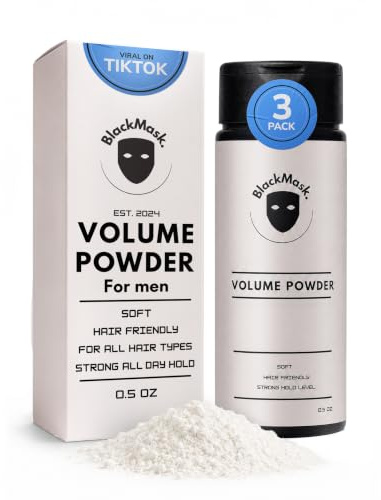 BlackMask Instant Hair Texture Powder for Men, Strong All-Day Hold, 3 Pack