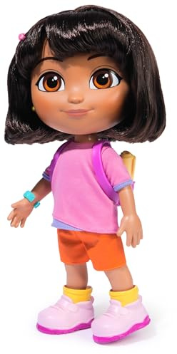 Dora Sing mit Mir Puppe 35 cm große Puppe zur beliebten TV-Serie mit 2 Liedern und 12 Sätzen & Geräuschen Deutsch/Englisch und Italienisch/Englische Sprachversion für Kinder ab 3 Jahren