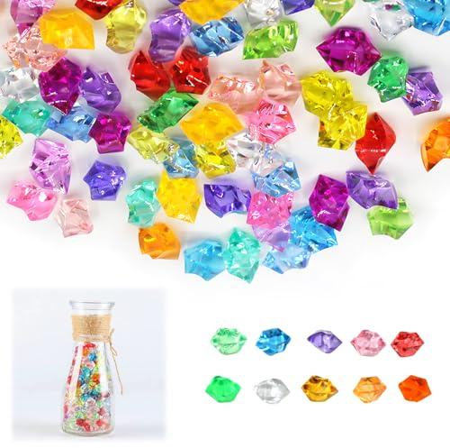 Eddrfy 200 Pietre Preziose per Bambini, Cristalli Acrilici Colorati, Giochi di Feste, Decorazioni Fai da Te