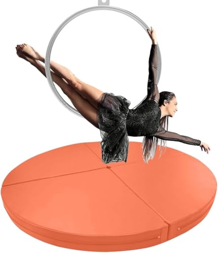 Colchoneta Redonda De Aro Aéreo para Gimnasio En Casa, 120/140/150/160/180/200cm Pole Dance Mat De Ejercicio De Yoga Fitness, Gruesa Alfombra De Protección De Seguridad, Orange, 180cmx5cm(70.8x2)
