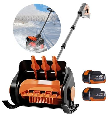 dosiwlatever Spazzaneve Elettrico Senza Fili 21V, Pala Neve elettrica con Manico Regolabile, Larghezza 41 cm, spazzaneve Silenzioso per vialetti, passaggi e terrazze