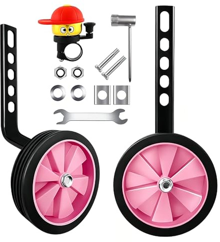KQWVZ Ruote Ausiliarie Per Biciclette, Ruote Da Allenamento Per Bicicletta, Rotelle Bici Bambino, Ruote Bici Bambino, Rotelline Per Bici Bimbo Per Bici A Velocità Singola Da 12 14 16 18 20 Pollici