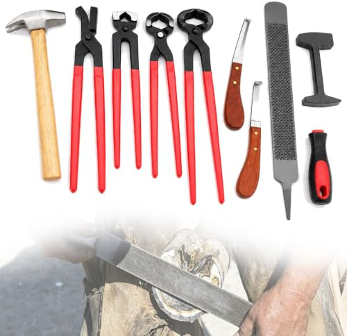 Trousse professionnelle lourde d'outils de maréchalerie pour chevaux