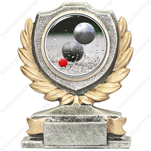 Tecnocoppe - Trophée de pétanque H 12 cm - Plaque personnalisable