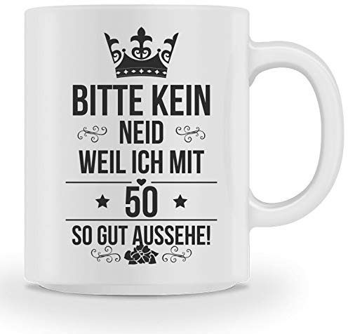 Tasse zum 50 Geburtstag Jahrgang 1975 geboren Keramik 375 Milliliter Mann Frau