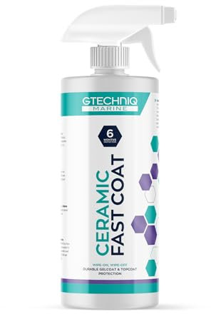Gtechniq Marine Ceramic Fast Coat, Spray-on Wipe-Off Protective Ceramic Coating for Boats, Yachts and Jet Skis, Dirt and Water-Repellent, 500ml, 6 Months Protection, Essential Boat Accessories