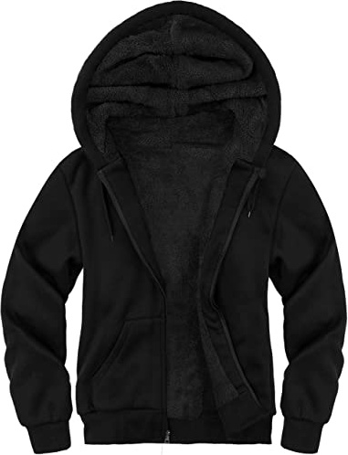 LLdress Sweats à Capuche Homme Veste Polaire Chaude Hiver Sweat Doublure Zippée avec Poche