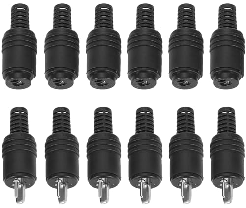 Greluma 12 Pz Spine/prese per altoparlanti DIN a 2 pin con terminali a vite, 6 coppie di connettori per cavo per altoparlanti HiFi maschio/femmina, senza saldatura