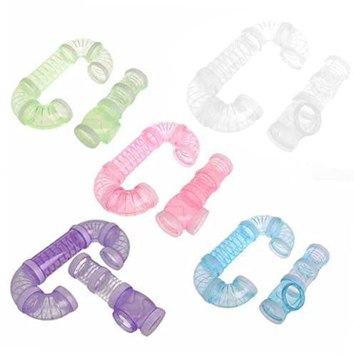 FONDOTIN Tunnel per Gabbia Criceti e Accessori per Animali, Tubo Sportivo Esterno in Plastica Resistente, Set 2 Pezzi, Adatto per Espandere Habitat e Favorire Esercizio Piccoli Animali,