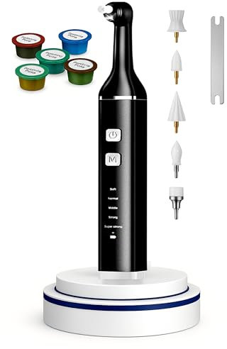 Upgraded Premium Electric Teeth Cleaner, Plaque & Tartar Remover Kit with 6 Heads - 5 Power Modes, 5 Toothpastes, LED Light, Rechargeable Dental Cleaner for Teeth Polishing
