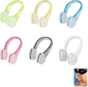 Hawfund Schwimm-Nasenklammer Set aus Silikon, Wiederverwendbar, Inklusive Aufbewahrungsbox, Ideal für Schwimmen und Tauchen, Geeignet für Kinder und Erwachsene, Universell Einsetzbar (6er Pack)