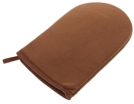 Beaupretty Self Tanning Mitt Self Tanner Glove Black Flocked Straight Edge Tanning Glove Even Lotion Application Back Applicator