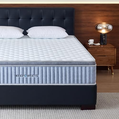 keepsweets Madrass 160 x 200 cm H3 fickfjädermadrass – 20 cm hög – 7-zons fjäderkärna för tunna – ergonomisk och punktelastisk – andningsbar stödkraft – hybridmadrass