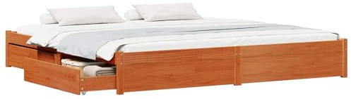 Tidyard Elegant Rectangular Storage Bed Frame with Built-in Drawers - Ideal for Compact Bedrooms 3422720
