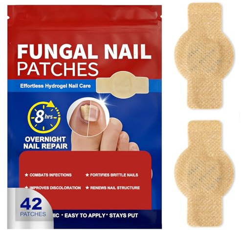 Fungal Nail Patches 42pcs, Fortificazione delle unghie, Disposizioni anti-fungine per unghie, Riparazione dei danni Patch anti-fungine unghie piedi
