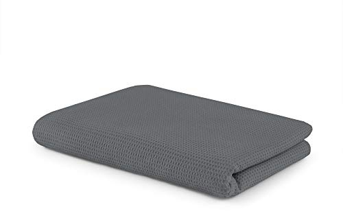 SETEX Våffelpiqué levande filt/sängfilt/sommarfilt/utomhusfilt, 150 x 200 cm, 100% bomull, mörkgrå, 1440 150200 091 382 (999)