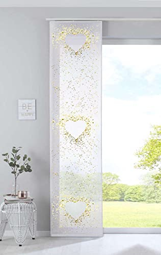 Gardinenbox Schiebegardine Flächenvorhang »Izmir« HxB 245x60 cm Herz Voile Halbtransparent Paneelwagen Beschwerungsstange, 2022400