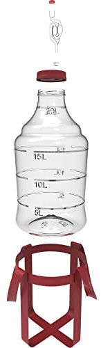 Bonbonne en plastique avec croisillons 20L – Dame-jeanne en plastique | Le ballon | Seau Fermentation