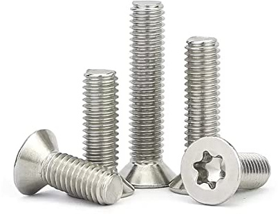 100 piezas M2×8mm 304 tornillos de acero inoxidable tornillos de protección contra robos de mangas torx de cabeza plana