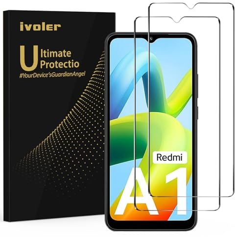 ivoler 2 Stück Schutzglas Schutzfolie für Xiaomi Redmi A2 / A1 / 10A / 9A / 9AT / 9C / 9C NFC / A2 Plus / A1 Plus, 9H Härte, HD Klar Displayschutzfolie, Anti-Bläschen Stylisch Anti-Kratzer Stoßfest