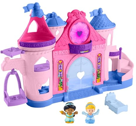 Fisher-Price Little People Toddler Playset Disney Princess Magical Lights & Dancing Castle Musical Toy with 2 Figures for Ages 18+ Months, HND55