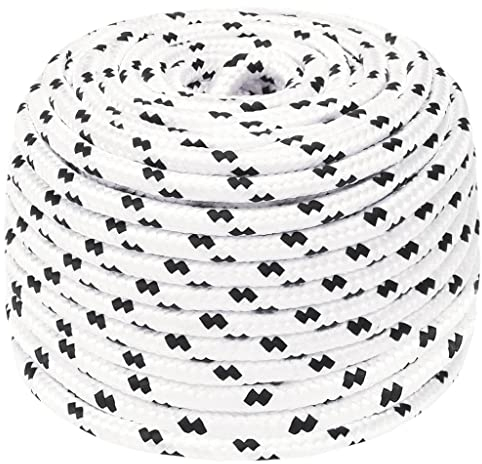 vidaXL Corde de Travail Ligne de Travail Corde Torsadée Corde d'Amarrage Câble de Travail Jardin Atelier Blanc 10 mm 100 m Polyester