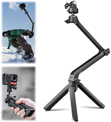 PGYTECH Stativ für GoPro 11/Insta360 GO 3/ONE RS/OSMO Action 4 MantisPod Z Selfie-Stick Stativ Multifunktions-Klappstativ Magischer Arm