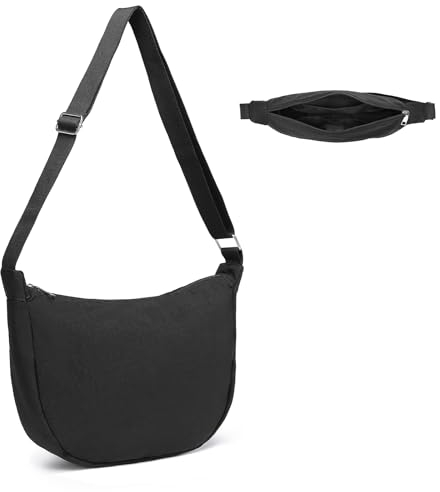 Miss Lulu Sac Banane Femme,Sac à Bandoulière en Nylon avec Sangle Réglable pour Sports et Loisirs