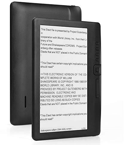 BK7019 Lettore di ebook da 7 pollici, Lettore libri digitali di ebook portatile, Lettore di libri elettrico con schermo colorato Supporta scheda di memoria (4G memory)