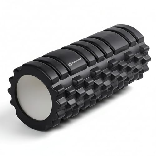 GODBOD Foam Roller - Deep Tissue Medium Density Muscle Massager with Myofascial Trigger Point Release, Back Massage Roller for Soreness and Mobility 13 x 5.5 Inch - Black