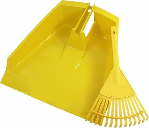 Yellow Plastic Leaf Dustpan Rake Set Cutting Grass Weed Scoop Pan Collect and Clean Dirt Garden Dustpan