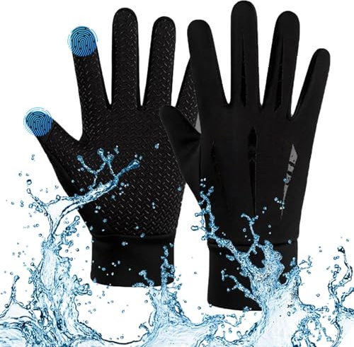2 PCS Mens Touch Screen Waterproof Winter Thermal Gloves for Football, Cycling, Walking, Driving, Running - Men Women