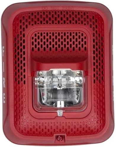 System Sensor SPSRLED L-Series Indoor Speaker Wall-Mounted LED Strobe, FIRE, Red; Compatibility with Legacy System Sensor SpectrAlert, SpectrAlert Advance, and L-Series Notification