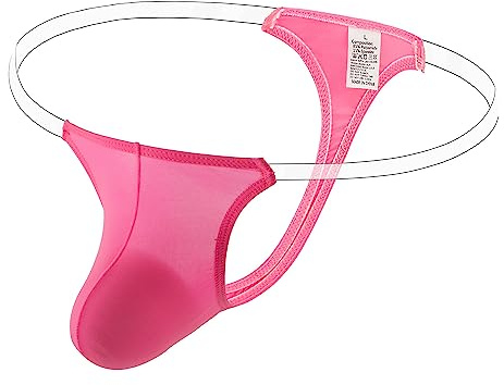 Sensuella underkläder för män: Transparent, osynlig string av issilke