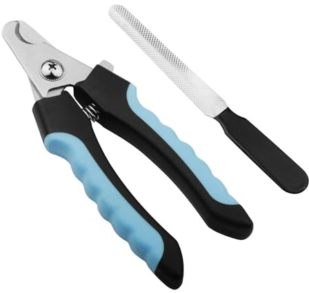 LxsNyvantic 16cm Coupe ongle Chien,Coupe Griffes Chat,Ciseaux de beauté en Acier Inoxydable,avec Lime à Ongles - avec Dispositif de Protection, Convient aux Chiens et aux Chats