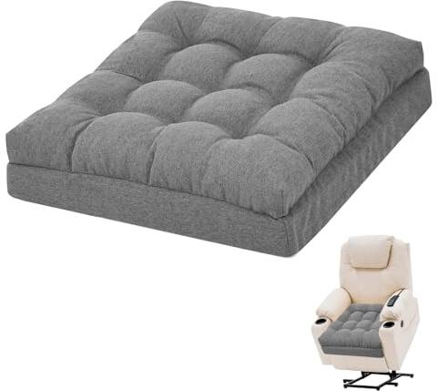 GOFORIT Cojín Elevador para Personas Mayores 50x50x12cm, Cojín de Asiento de Espuma Viscoelástica de Dos Capas con Soporte Firme, Grande Antideslizante para Sillón, Sofá y Suelo