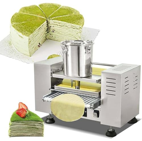 Kakstäcksmaskin, kommersiell crêpe-maskin, 100-300 bitar/timme, justerbar hastighet, för kaka, tortilla, pizza 8in